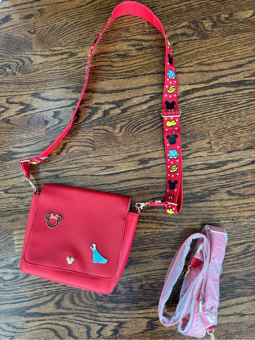 Disney red pin collector crossbody purse pocketbook New with tags